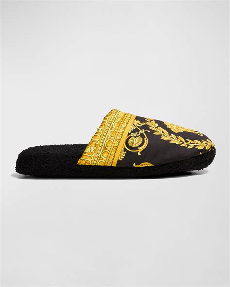 versace mens house slippers|yoox versace slippers men.